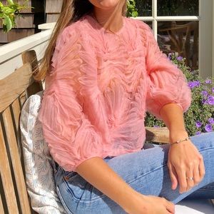 Sheer pink top from Zara. 💖